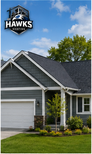 Completed shingle roof by Hawks Roofing