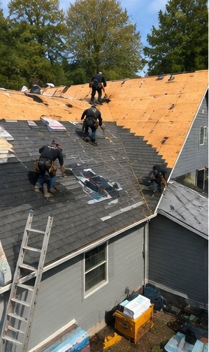 Hawks Roofing crew installing a roof in Washington State